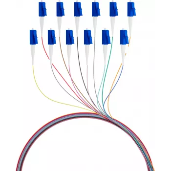 EFB FTTH pigtail LC OS2 G.657.A2 sada 12 farieb, 2m, Singlemode 9/125µm, odolný proti ohybu, 12 vlákien
