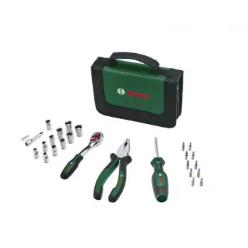 Bosch Starter sada náradia, 26-dielna (zelená/čierna, s textilným puzdrom na zips)