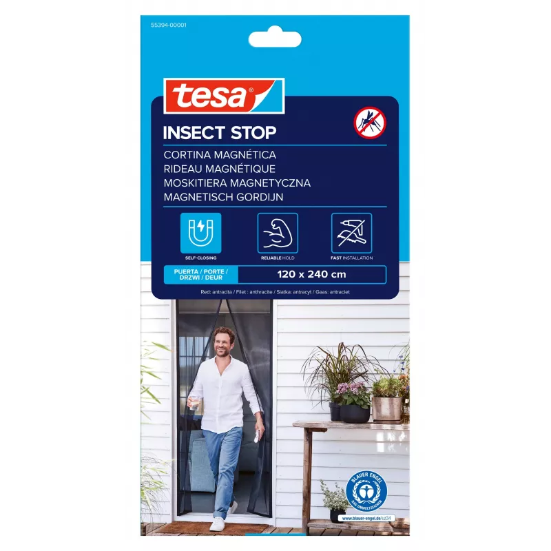 tesa Insect Stop magnetická sieť proti hmyzu na dvere antracitová 1,2 x 2,4 m