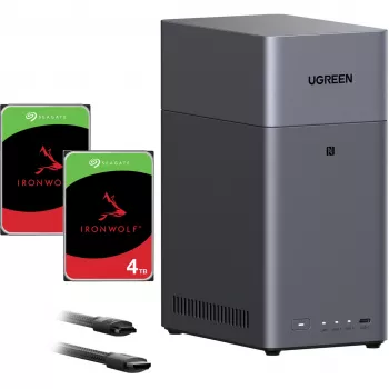UGREEN DH2300 balenie s 2x Seagate IronWolf NAS 4TB CMR (čierna)