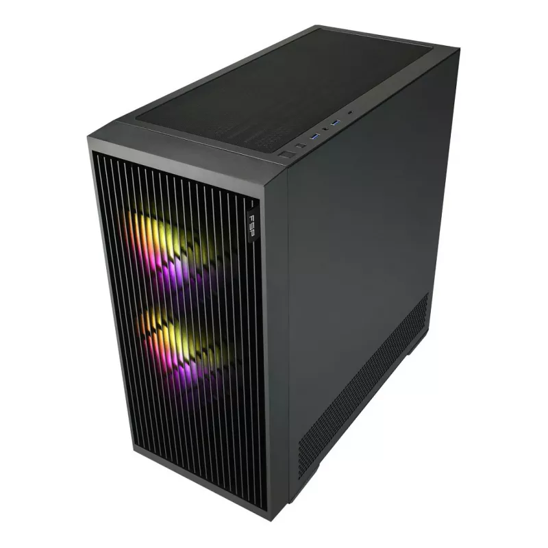 Fortron M330 Mini-Tower PC skriňa s tvrdeným sklom, čierna