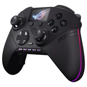 ASUS ROG Raikiri II Pro PC herný ovládač - Triple-Mode (USB-C, 2,4 GHz RF, Bluetooth 5.0), OLED displej, 4 programovateľné páčky, ESS-DAC, čierny