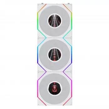 Lian Li UNI FAN TL120 LCD FLEX Wireless ARGB 120mm PWM ventilátor do skrine 3 ks balenie biela
