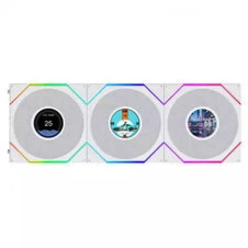 Lian Li UNI FAN TL120 LCD FLEX Wireless ARGB Reverse 3-pack biely 120mm ventilátor do skrine