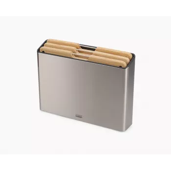Joseph Joseph Folio Bamboo 3-dielna sada krájacích dosiek so štíhlym stojanom, antracitovo sivá