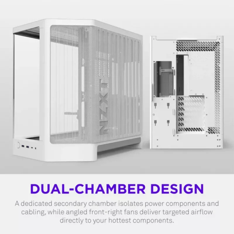 NZXT H6 2026 Mid-Tower Airflow Gaming skriňa biela temperované sklo