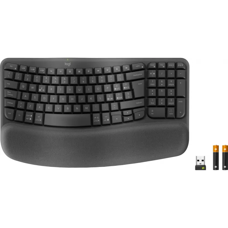 Logitech Ergo Series Wave Keys for Business bezdrôtová ergonomická klávesnica, taliansky layout, grafitová
