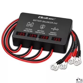 Qoltec 48V balancer batérií pre 4 x 12V batérie | 10A | AGM GEL LiFePO4 | LED