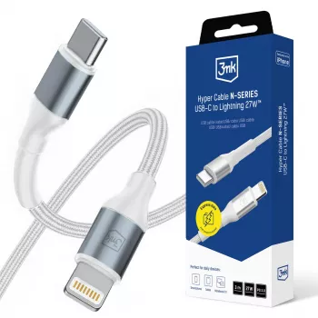 3mk Hyper Cable N-SERIES USB-C na Lightning 3m PD 3.0 9V/3A 27W biely