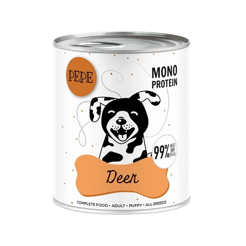Paka Zwierzaka Pepe Jeleń mokré krmivo pre psov s jeleňom 800g