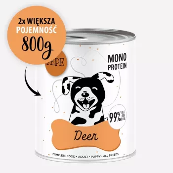Paka Zwierzaka Pepe Jeleń mokré krmivo pre psov s jeleňom 800g