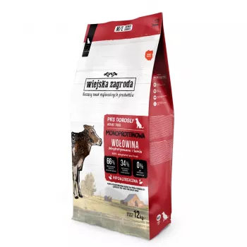 WIEJSKA ZAGRODA monoprotein hovädzie suché krmivo pre psy - 12kg