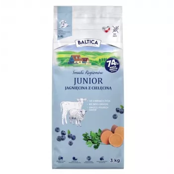 BALTICA Flavours of Regions Junior jahňacie s teľacím – bezobilné suché krmivo pre šteniatka, 3 kg
