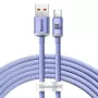 Baseus USB-A na USB-C Crystal Shine 100W 2m fialový kábel