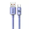 Baseus USB-A na USB-C Crystal Shine 100W 2m fialový kábel