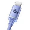 Baseus USB-A na USB-C Crystal Shine 100W 2m fialový kábel