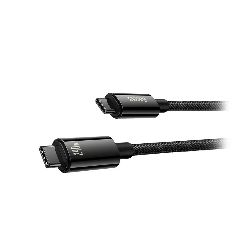 Baseus Tungsten Gold USB-C na USB-C 240W rýchlonabíjací kábel 1m čierny