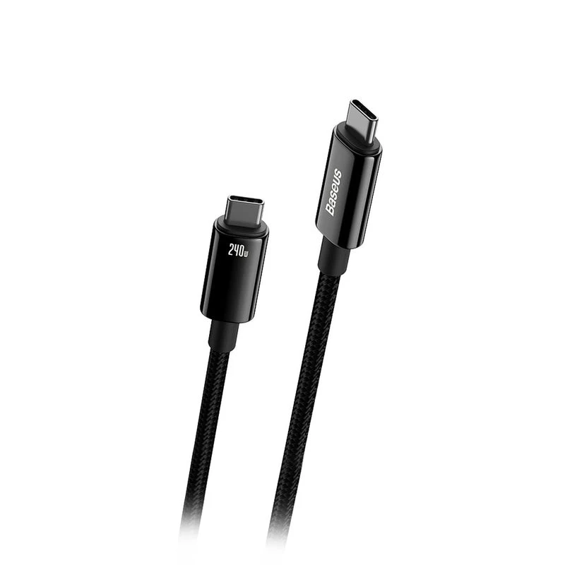 Baseus Tungsten Gold USB-C na USB-C 240W rýchlonabíjací kábel 1m čierny