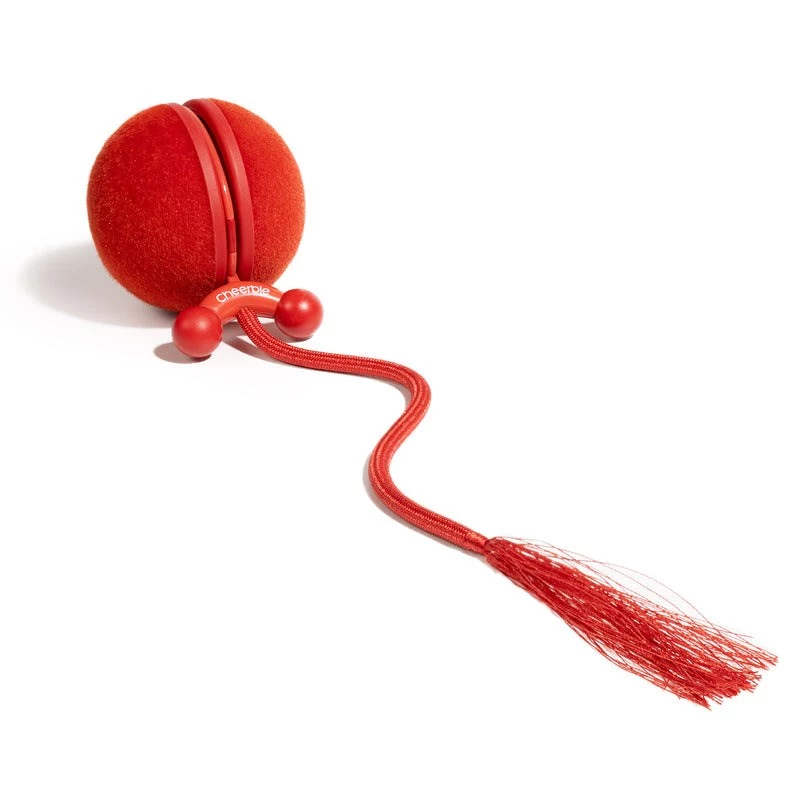 Cheerble WICKED BALL DUO2-VINTAGE RED inteligentná interaktívna hračka pre domáce zvieratá, 2 loptičky, USB-C nabíjanie, IP65 odolná proti striekajúcej vode, 3 herné režimy, pre mačky a malé psy