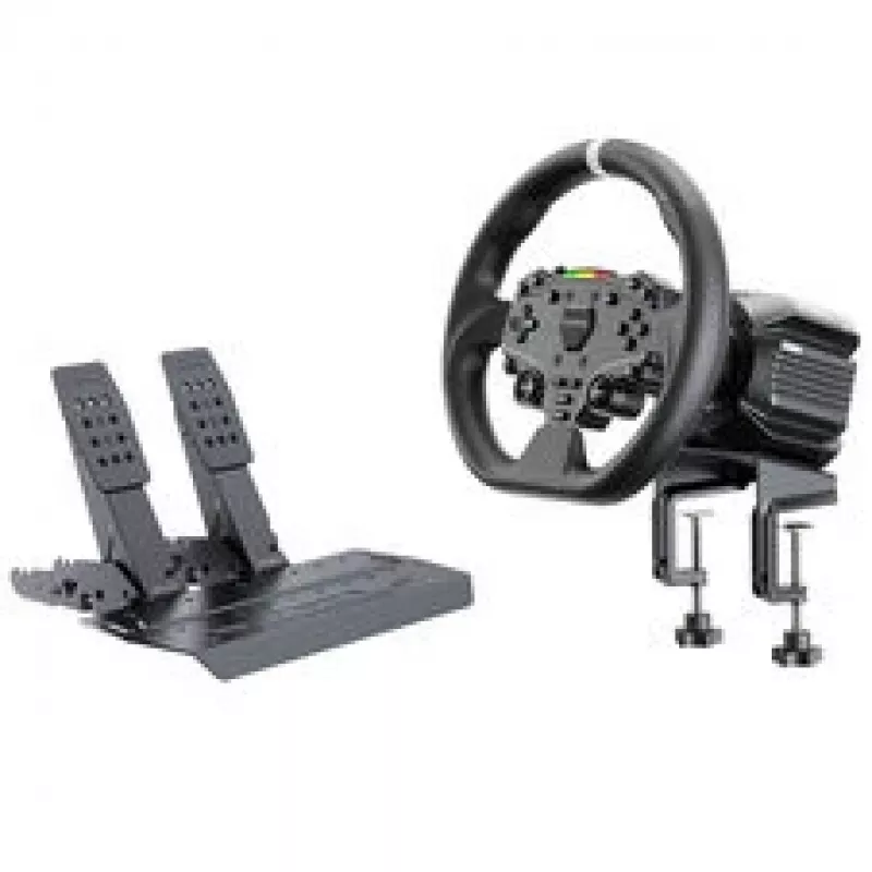 MOZA R5 Pro Racing Simulator - 5,5 Nm Direct Drive Wheelbase, 11-palcový kožený volant, sada 2 pedálov