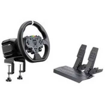 MOZA R5 Pro Racing Simulator - 5,5 Nm Direct Drive Wheelbase, 11-palcový kožený volant, sada 2 pedálov