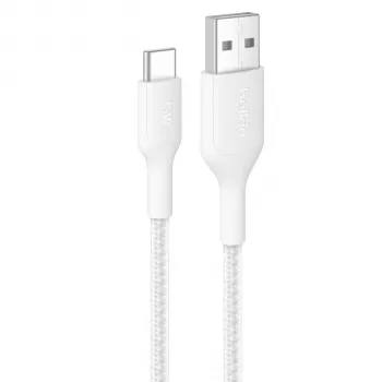 Belkin BOOSTCHARGE pletený USB-C na USB-A kábel 2m biela