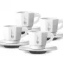 Bialetti RTATZ402 sada šálok na espresso, 4-dielna, biely porcelán, 75 ml