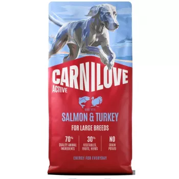 CAV CARNILOVE ACTIVE DOG LOSOS & MORIAK PRE DOSPELÉ PSY VEĽKÉ PLEMENÁ 12kg