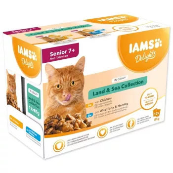 IAMS Delights Senior Land & Sea Collection v omáčke 12x85g