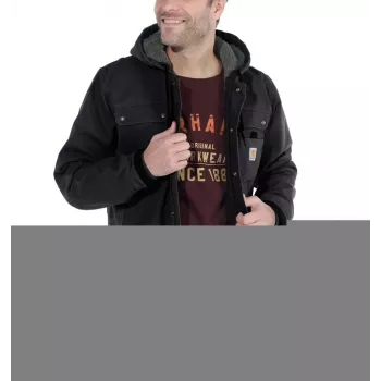 Carhartt Sandstone Barlett pánska bunda pracovná bunda so sherpa podšívkou a kapucňou, DWR úprava, Bi-Swing chrbát, trojité prešívanie, Carhartt hnedá