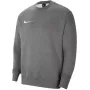 Nike Park 20 fleece mikina so okrúhlym výstrihom tmavosivá melanž biele Swoosh S