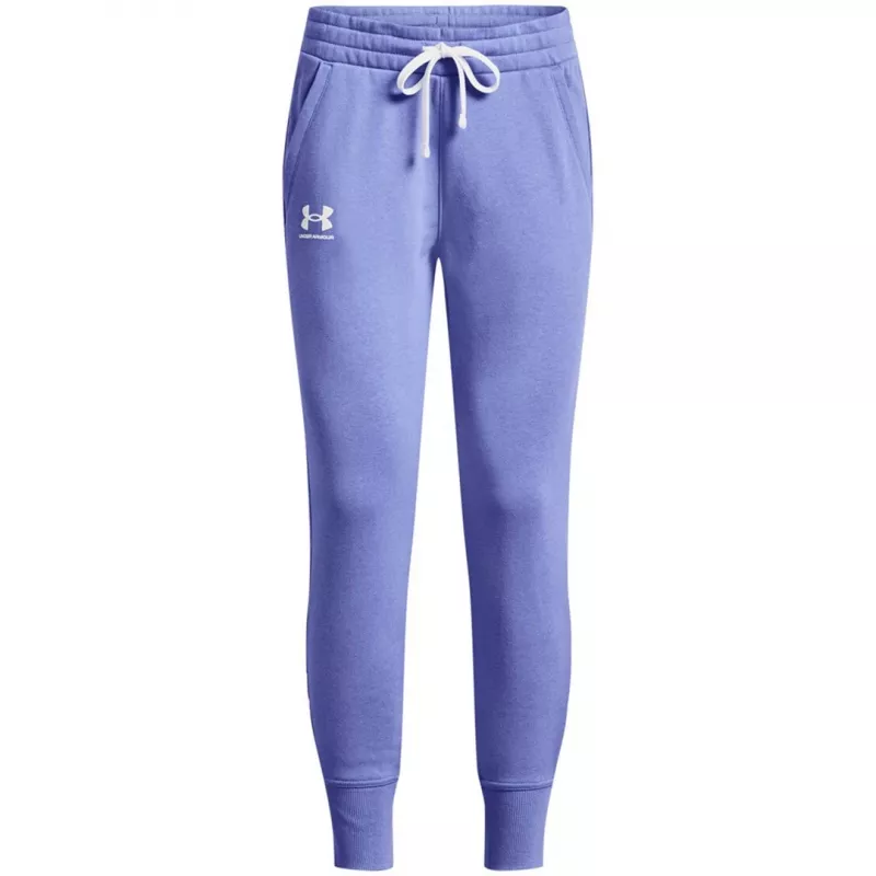 Under Armour Rival Fleece nohavice pre dámy Cosmic Purple / biela XS