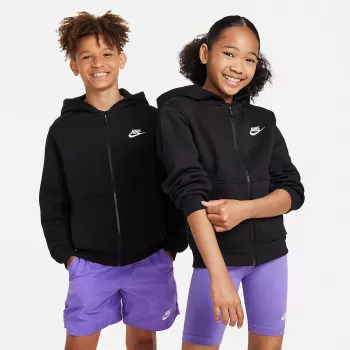 Nike Sportswear Club Fleece detská mikina s kapucňou čierna FD3004-010 veľkosť S