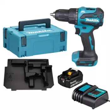 Makita DHP490SF1J 18V LXT bezkartáčový príklepový skrutkovač s 3.0Ah batériou, nabíjačkou a kufrom Makpac