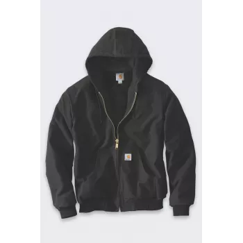 Carhartt J140 Firm Duck Active bunda - pánska pracovná bunda s prešívanou flanelovou podšívkou, čierna