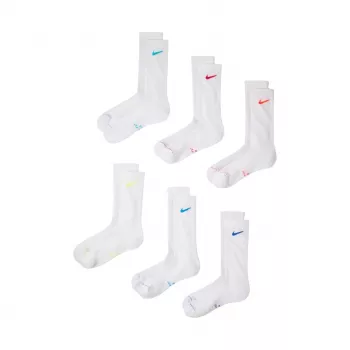 Nike Everyday Elevated posádkové ponožky balenie 6 ks biele (EU 43-46)