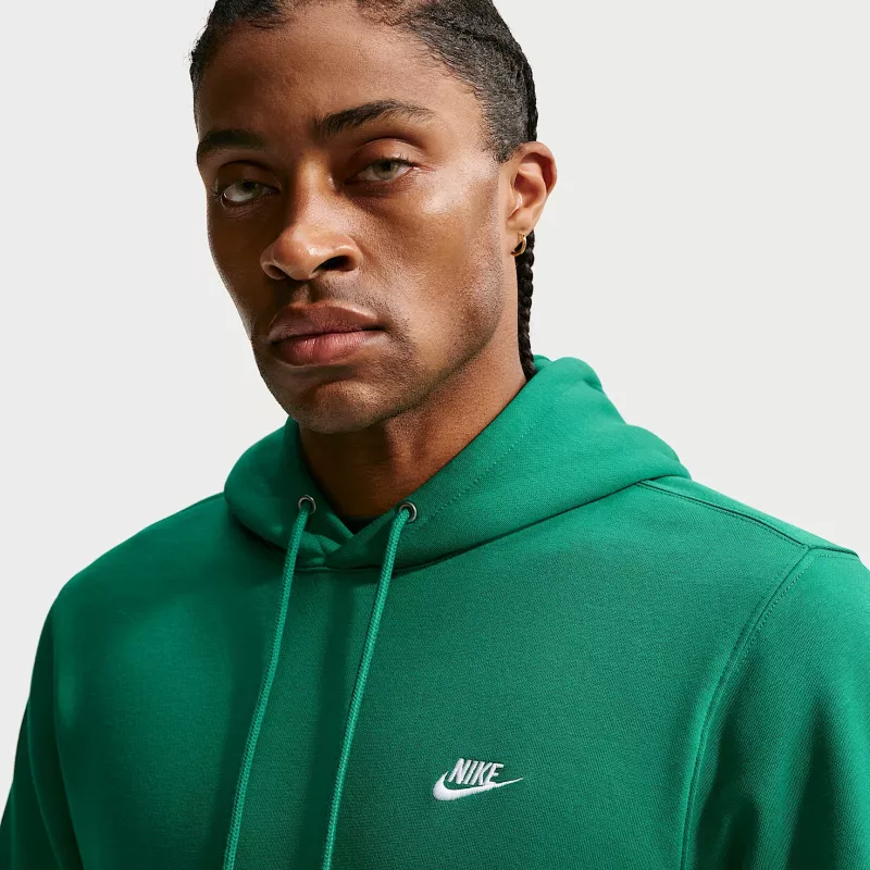 Nike Club Fleece pánska kapucňová mikina malachitovo zelená veľkosť S