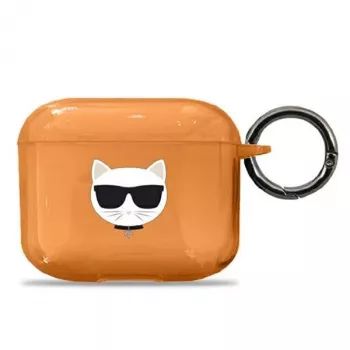 Karl Lagerfeld KLA3UCHFO AirPods 3 puzdro oranžová Choupette