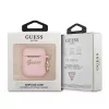 GUESS GUA2SSSI puzdro na AirPods 1/2 ružové silikón Vintage Script