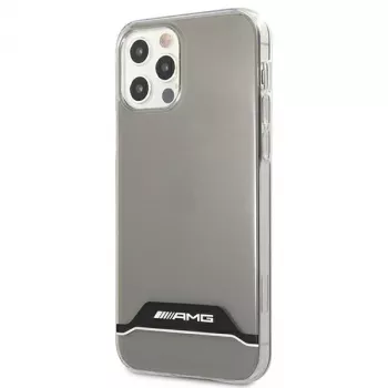AMG AMHCP12MTCBW puzdro na iPhone 12/12 Pro priehľadné tvrdé elektroplátované čierna & biela