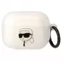Karl Lagerfeld puzdro na AirPods Pro priehľadné s Karl hlavou silueta