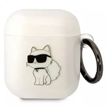 Karl Lagerfeld KLA2HNCHTCT puzdro na AirPods 1/2 priehľadné Ikonik Choupette
