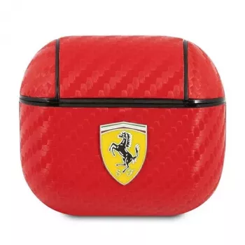 Ferrari FESA3CARE On Track puzdro na AirPods 3 červené PU karbón