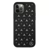 Mercedes-Benz iPhone 12 Pro Max tvrdé puzdro strieborný vzor hviezd čierne