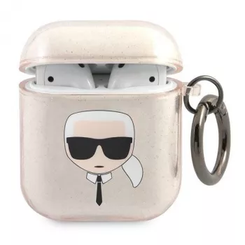 Karl Lagerfeld KLA2UKHGD puzdro na AirPods 1/2 zlaté glitter Karl Head