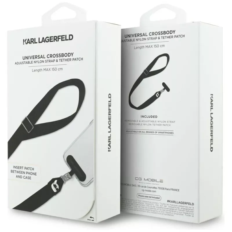 Karl Lagerfeld univerzálny strap tether patch Karl Metal Logo čierny