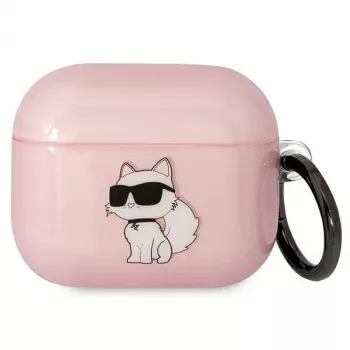 Karl Lagerfeld KLA3HNCHTCP puzdro na AirPods 3 ružové Ikonik Choupette