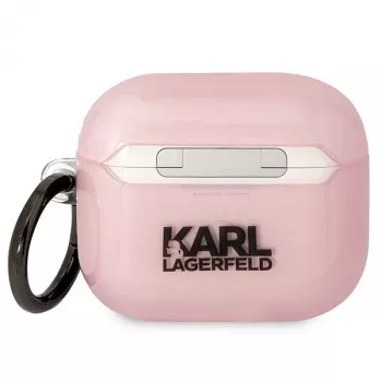 Karl Lagerfeld KLA3HNCHTCP puzdro na AirPods 3 ružové Ikonik Choupette