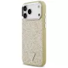 GUESS Glitter Triangle Logo MagSafe puzdro na iPhone 17 Pro Max - zlaté