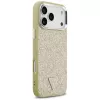 GUESS Glitter Triangle Logo MagSafe puzdro na iPhone 17 Pro Max - zlaté